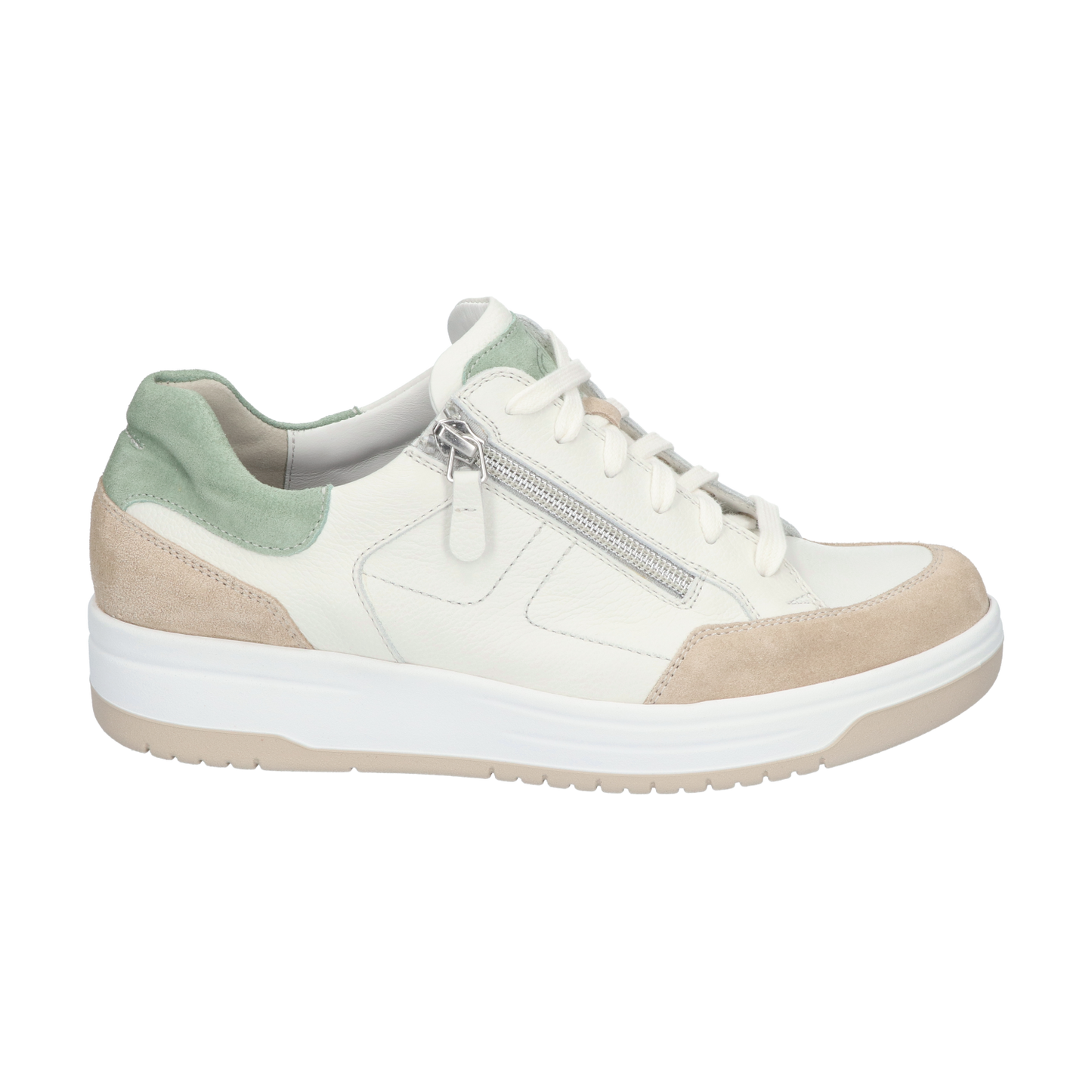 Sneaker 6281 taupe/wit/groen 0423